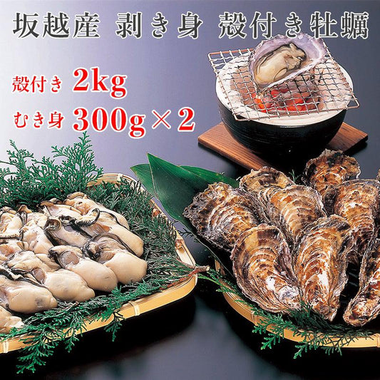 殻付き牡蠣２kg、むき身３００g×２ - 光栄水産